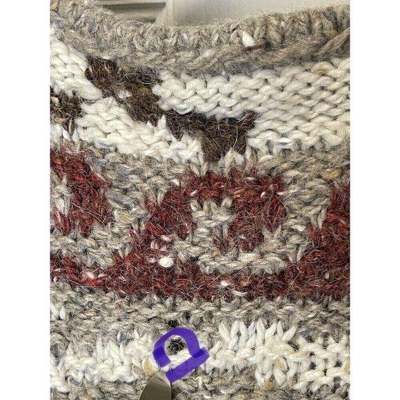 Vintage EXPRESS Tricot Chunky HandKnitted Wool Angora Sweater Size L Fisherman - Picture 11 of 12